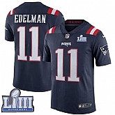 Youth Nike Patriots 11 Julian Edelman Navy 2019 Super Bowl LIII Color Rush Limited Jersey,baseball caps,new era cap wholesale,wholesale hats
